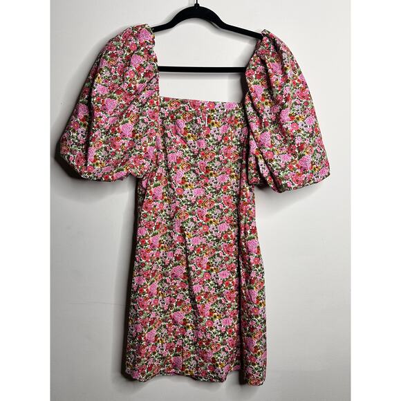 MNG Mango Floral Mini Dress Pink - Picture 2 of 6